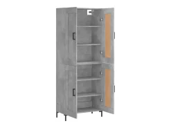 Aparador alto madera contrachapada gris hormigón 69,5x34x180 cm ES94558