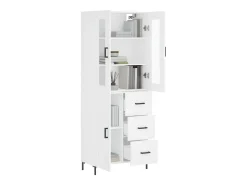 Aparador alto madera contrachapada blanco 69,5x34x180 cm ES66733