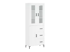 Aparador alto madera contrachapada blanco 69,5x34x180 cm ES66733