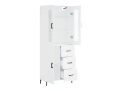 Aparador alto madera contrachapada blanco 69,5x34x180 cm ES66733