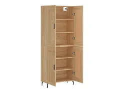 Aparador alto madera contrachapada color roble 69,5x34x180 cm