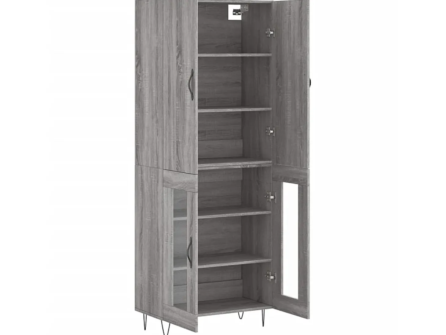 Aparador alto madera contrachapada gris sonoma 69,5x34x180 cm ES53041