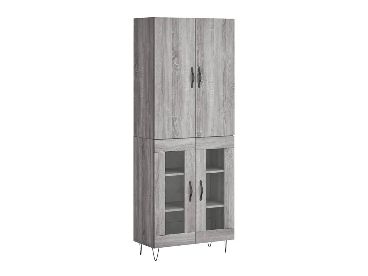 Aparador alto madera contrachapada gris sonoma 69,5x34x180 cm ES53041