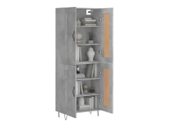 Aparador alto madera contrachapada gris hormigón 69,5x34x180 cm