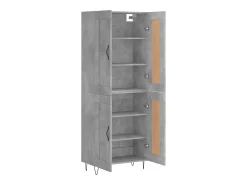 Aparador alto madera contrachapada gris hormigón 69,5x34x180 cm