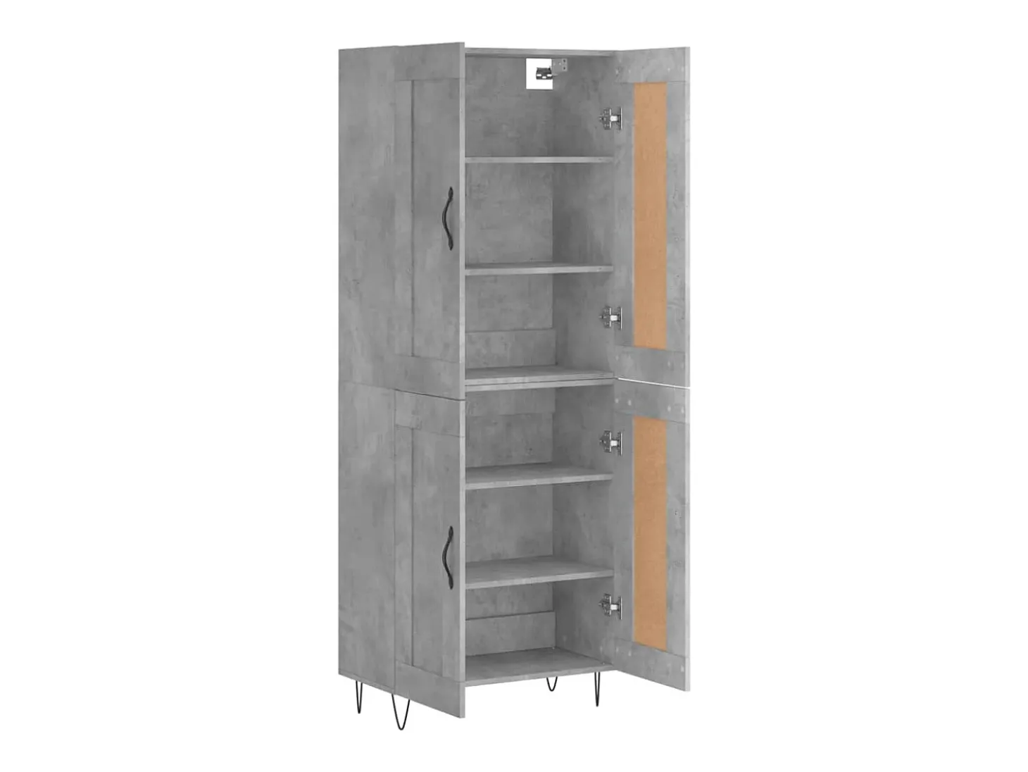 Aparador alto madera contrachapada gris hormigón 69,5x34x180 cm