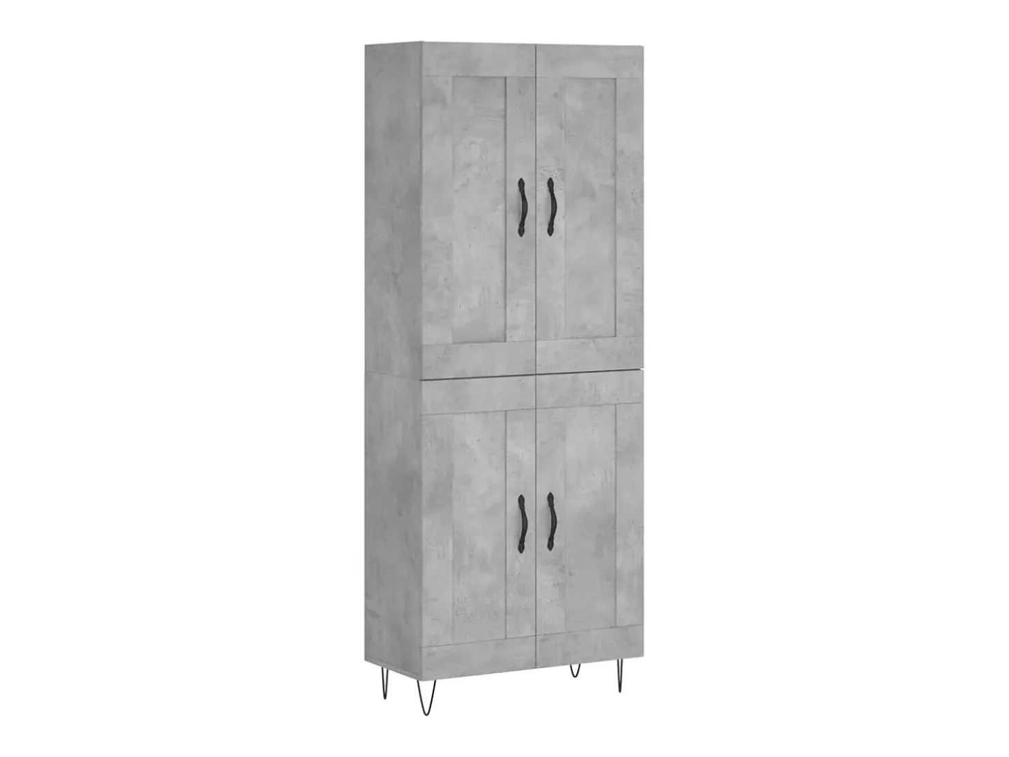 Aparador alto madera contrachapada gris hormigón 69,5x34x180 cm