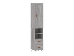 Aparador alto madera contrachapada gris Sonoma 34,5x34x180 cm ES60678
