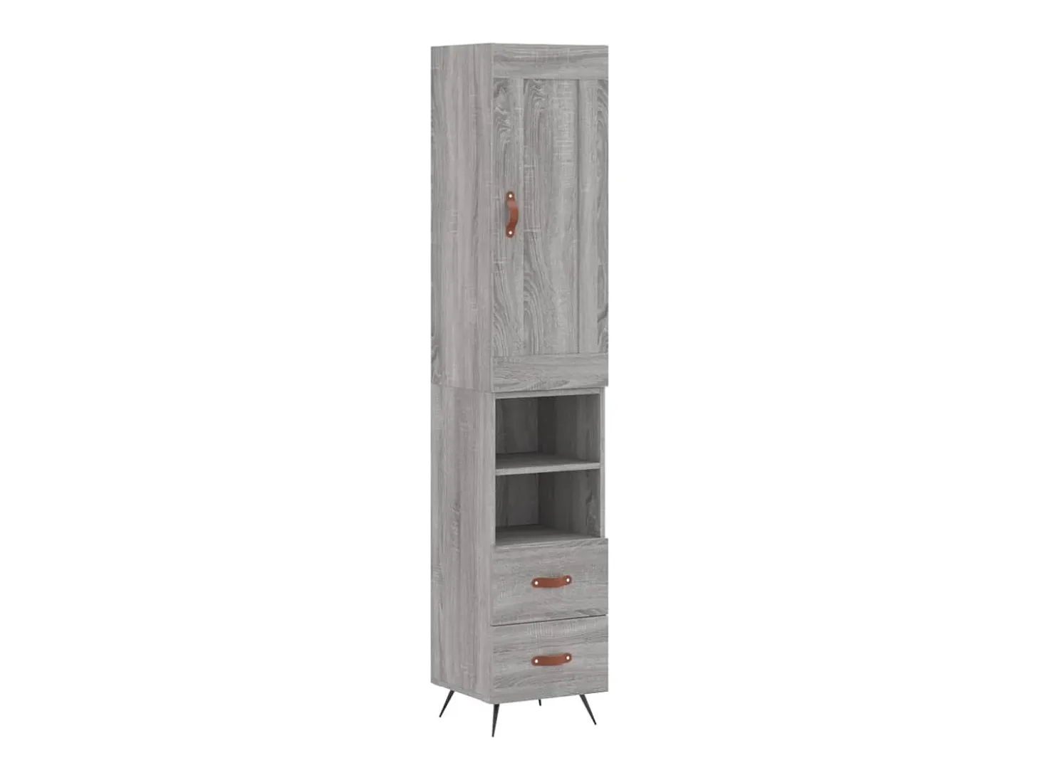 Aparador alto madera contrachapada gris Sonoma 34,5x34x180 cm ES60678