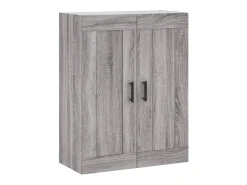 Aparador alto madera contrachapada gris sonoma 69,5x34x180 cm ES52428