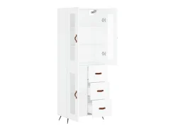Aparador alto madera contrachapada blanco 69,5x34x180 cm ES17588