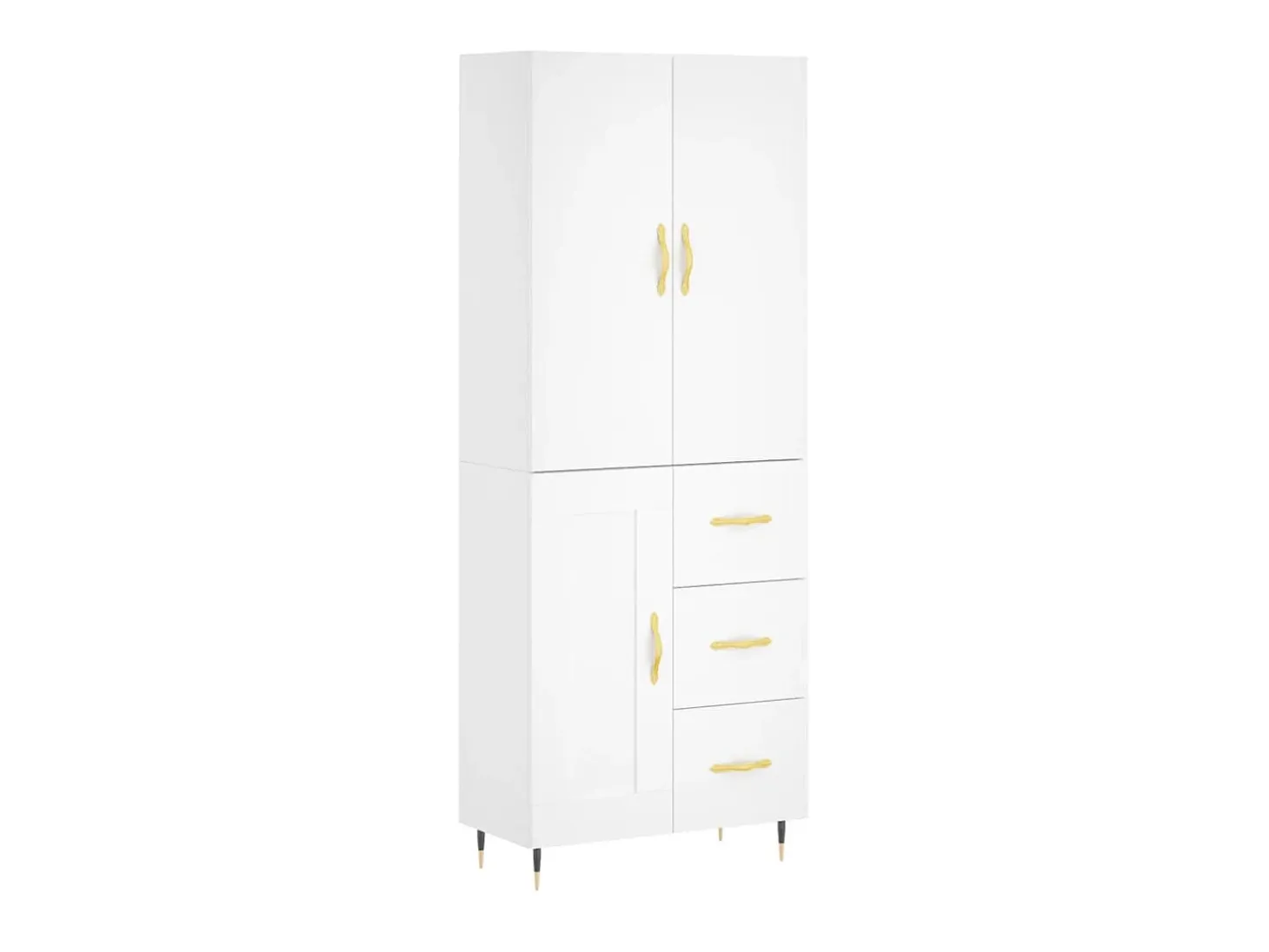Aparador alto madera contrachapada blanco 69,5x34x180 cm ES37754
