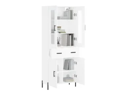 Aparador alto madera contrachapada blanco 69,5x34x180 cm ES21548