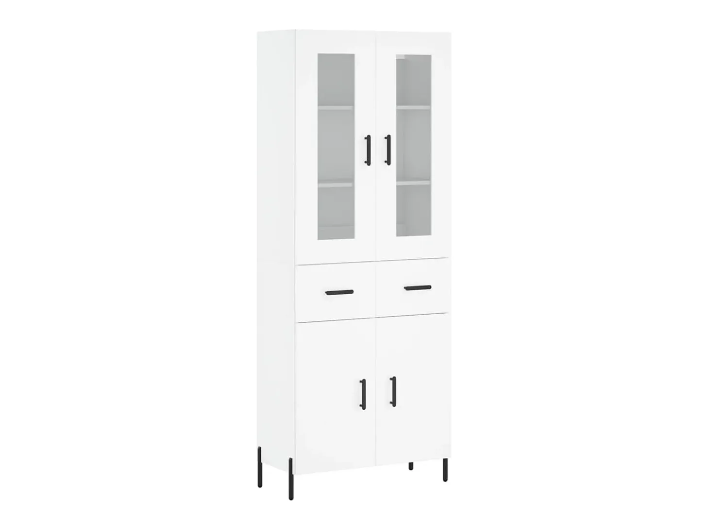 Aparador alto madera contrachapada blanco 69,5x34x180 cm ES21548