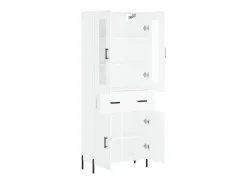 Aparador alto madera contrachapada blanco 69,5x34x180 cm ES21548