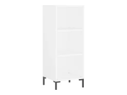 Aparador alto madera contrachapada blanco 34,5x34x180 cm