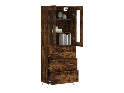 Aparador alto madera contrachapada roble ahumado 69,5x34x180 cm