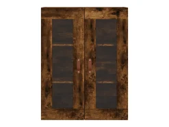 Aparador alto madera contrachapada roble ahumado 69,5x34x180 cm