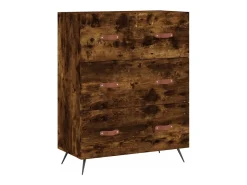 Aparador alto madera contrachapada roble ahumado 69,5x34x180 cm