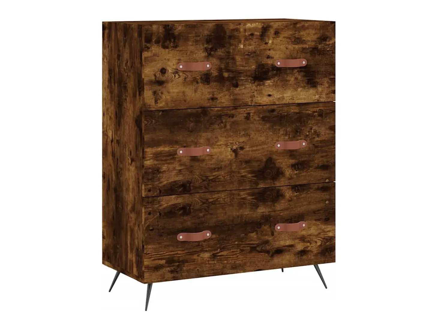 Aparador alto madera contrachapada roble ahumado 69,5x34x180 cm