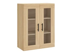 Aparador alto madera contrachapada color roble 69,5x34x180 cm