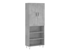 Aparador alto madera contrachapada gris hormigón 69,5x34x180 cm