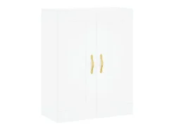 Aparador alto madera contrachapada blanco 69,5x34x180 cm ES47137