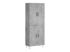 Aparador alto madera contrachapada gris hormigón 69,5x34x180 cm ES11136