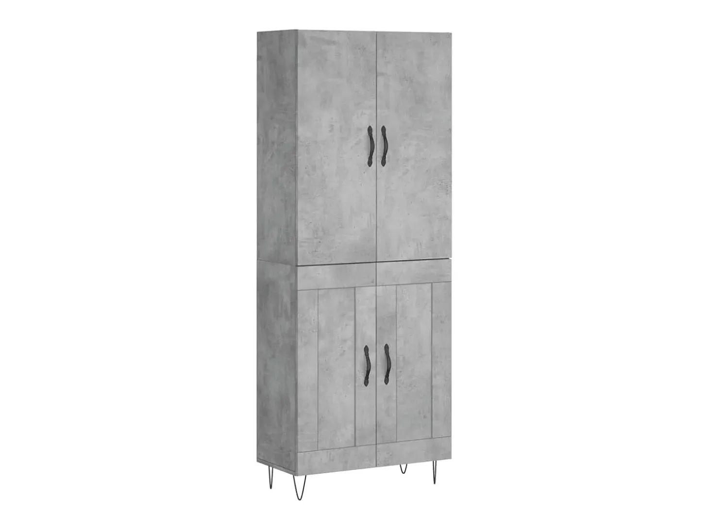 Aparador alto madera contrachapada gris hormigón 69,5x34x180 cm ES11136