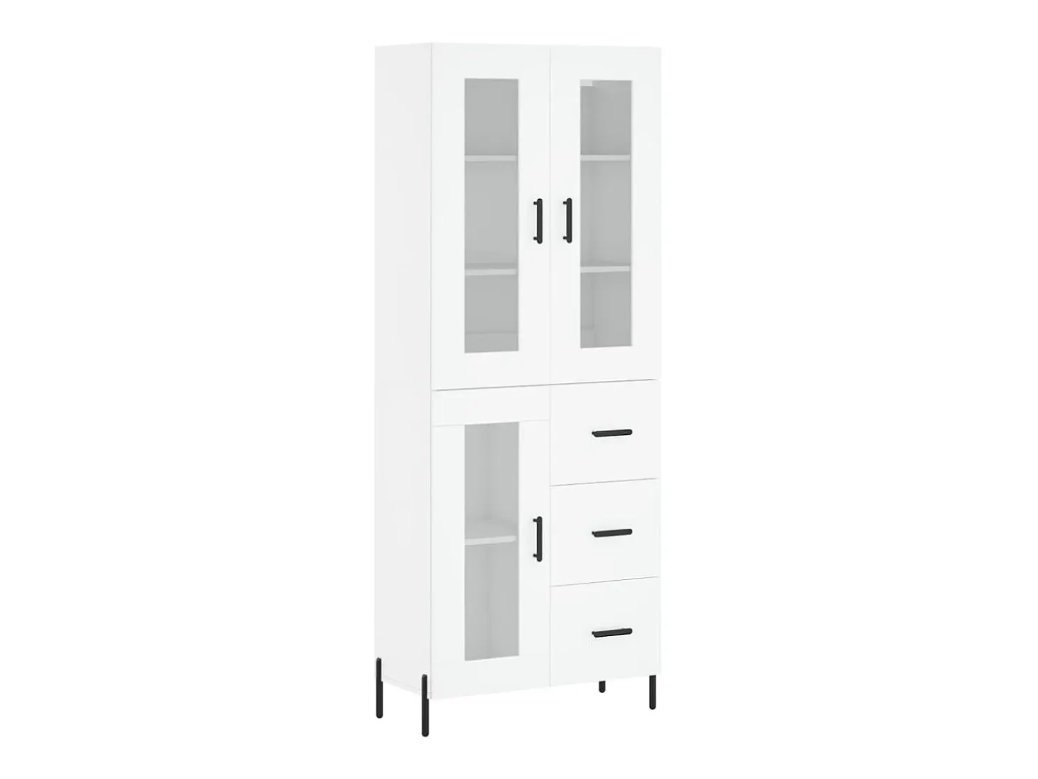 Aparador alto madera contrachapada blanco 69,5x34x180 cm ES85455