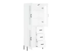 Aparador alto madera contrachapada blanco 69,5x34x180 cm ES85455
