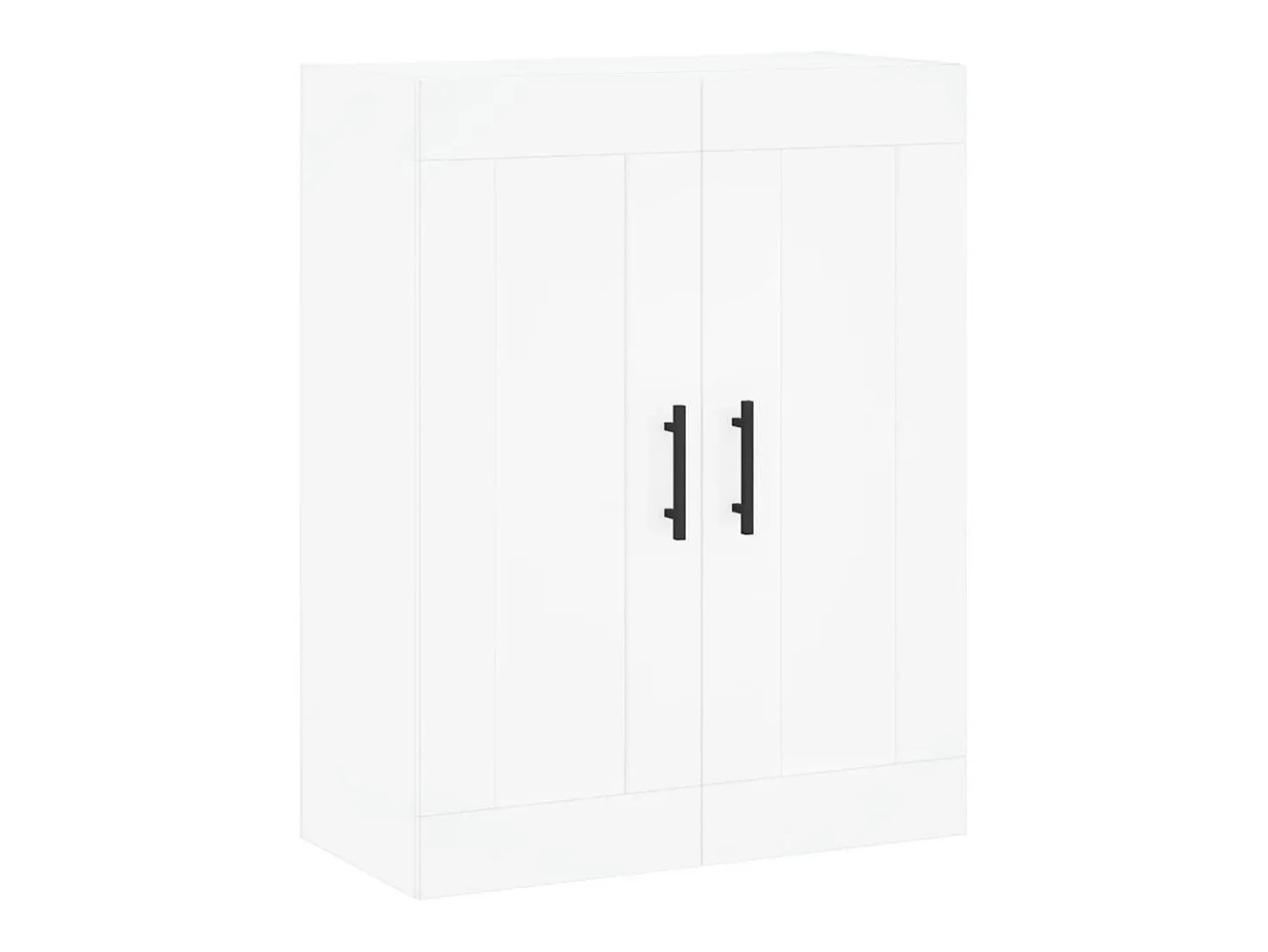 Aparador alto madera contrachapada blanco 69,5x34x180 cm