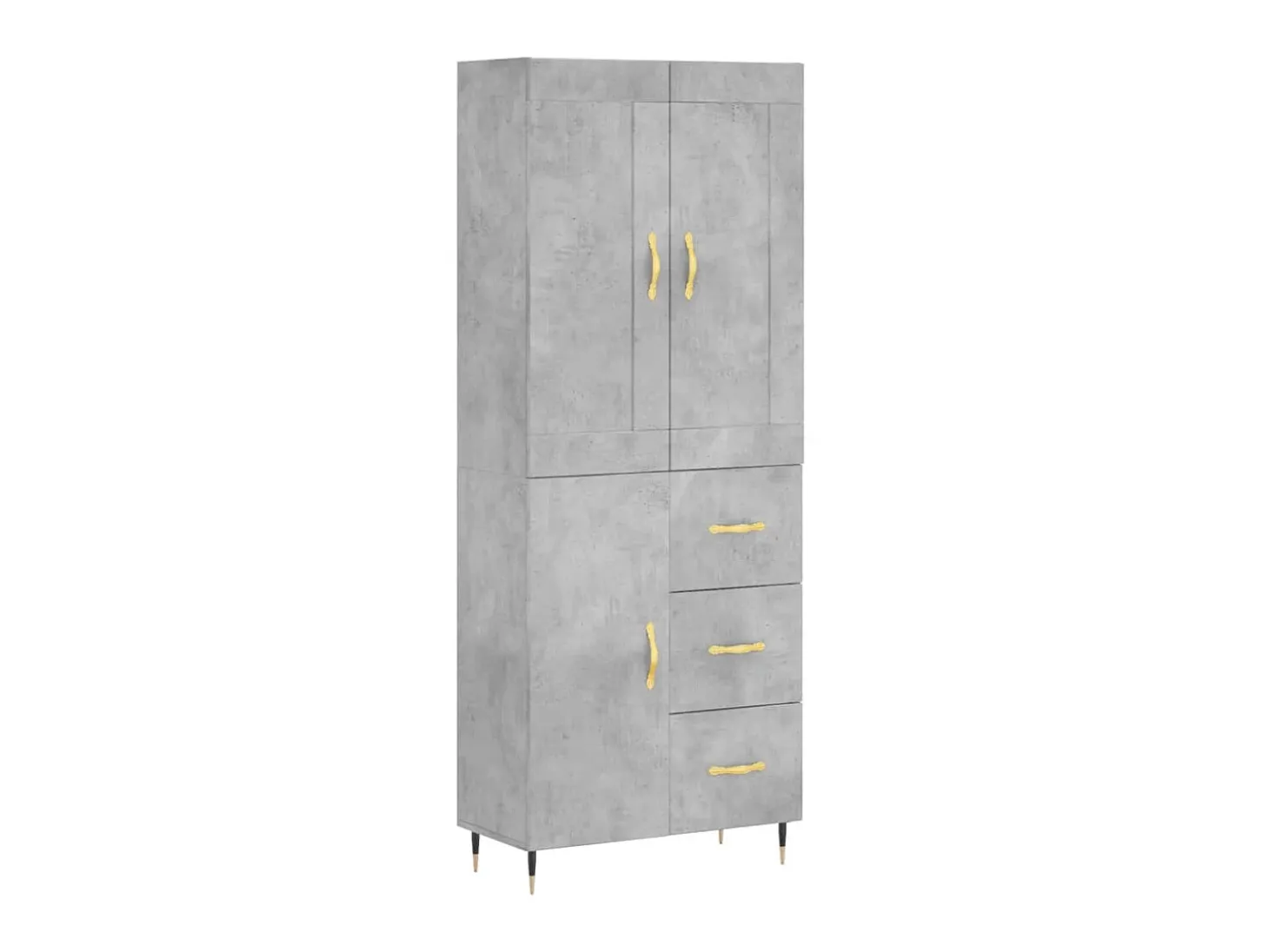 Aparador alto madera contrachapada gris hormigón 69,5x34x180 cm ES45294