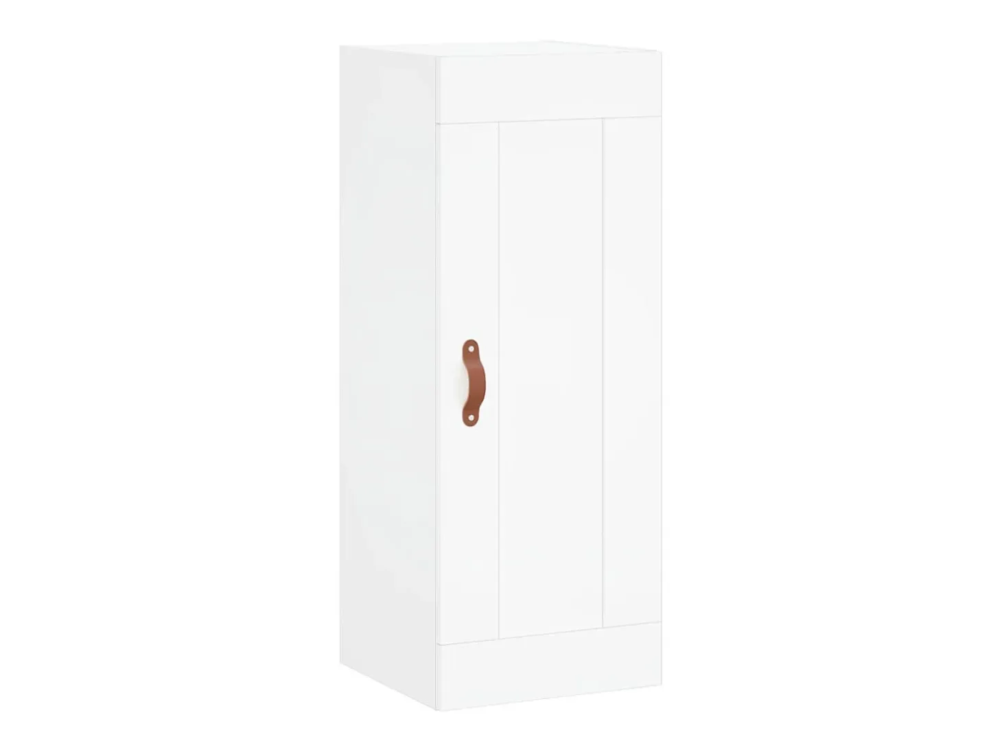 Aparador alto madera contrachapada blanco 34,5x34x180 cm