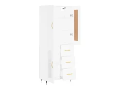 Aparador alto madera contrachapada blanco 69,5x34x180 cm ES75243