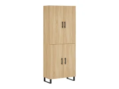 Aparador alto madera contrachapada color roble 69,5x34x180 cm ES899862