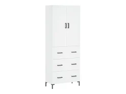 Aparador alto madera contrachapada blanco 69,5x34x180 cm ES23648