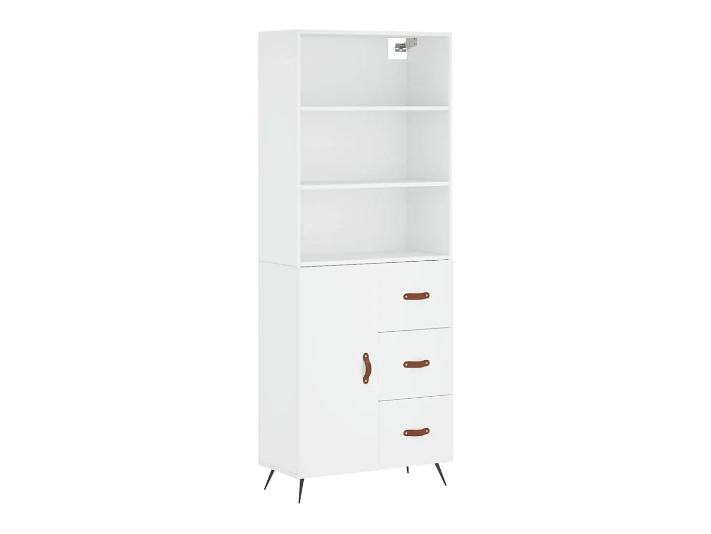 Aparador alto madera contrachapada blanco 69,5x34x180 cm ES41395