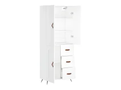 Aparador alto madera contrachapada blanco 69,5x34x180 cm ES12360