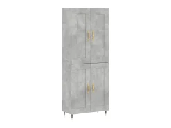 Aparador alto madera contrachapada gris hormigón 69,5x34x180 cm ES84607