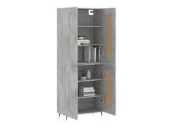 Aparador alto madera contrachapada gris hormigón 69,5x34x180 cm ES84607