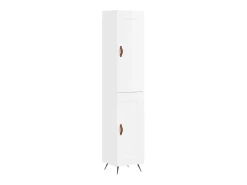 Aparador alto madera contrachapada blanco brillo 34,5x34x180 cm ES28141