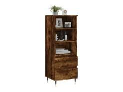 Aparador alto madera contrachapada roble ahumado 40x36x110 cm