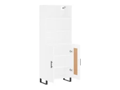 Aparador alto madera contrachapada blanco 69,5x34x180 cm ES39221