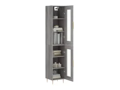 Aparador alto madera contrachapada gris Sonoma 34,5x34x180 cm ES54098