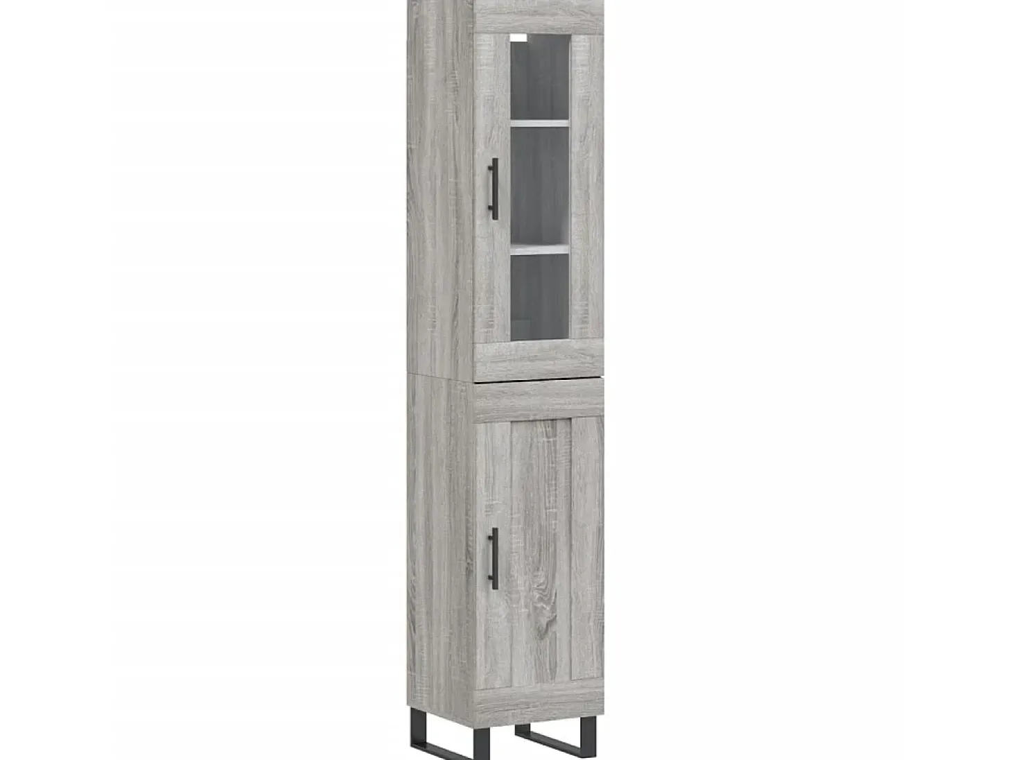 Aparador alto madera contrachapada gris Sonoma 34,5x34x180 cm ES78147