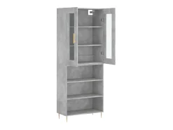 Aparador alto madera contrachapada gris hormigón 69,5x34x180 cm ES19980