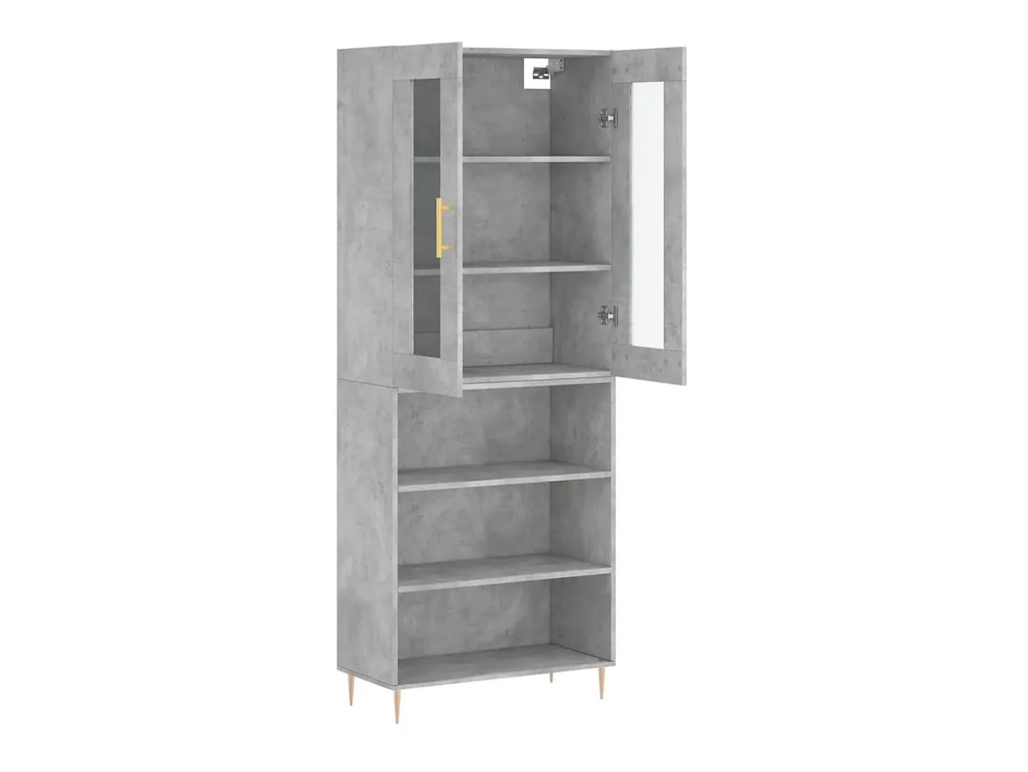 Aparador alto madera contrachapada gris hormigón 69,5x34x180 cm ES19980