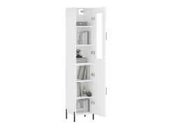 Aparador alto madera contrachapada blanco 34,5x34x180 cm ES72032