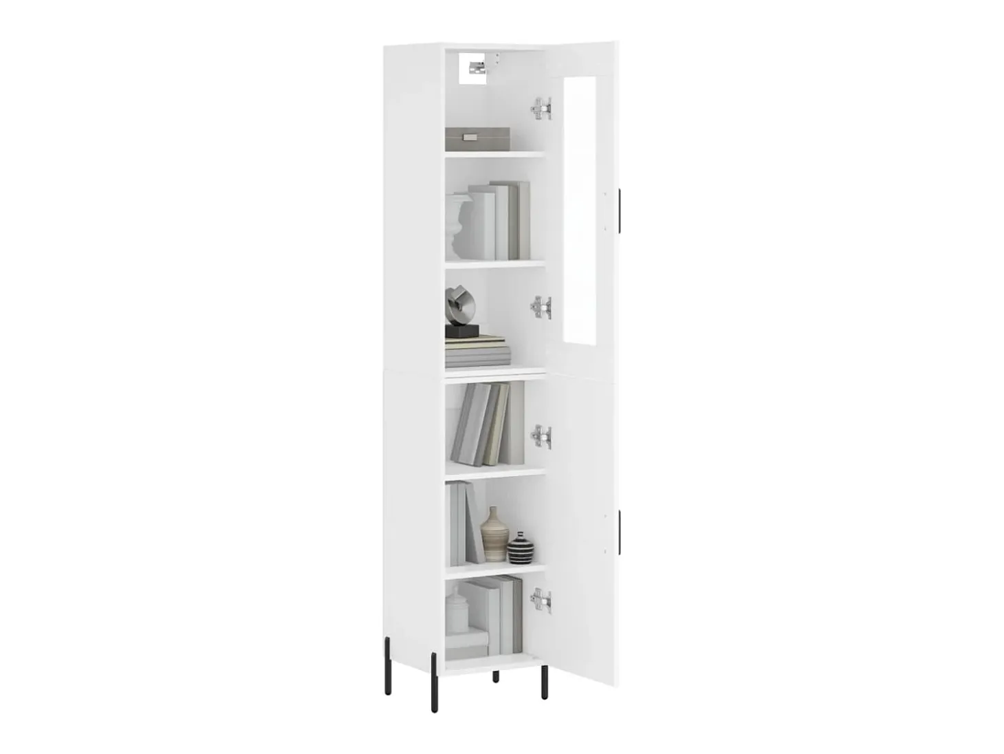 Aparador alto madera contrachapada blanco 34,5x34x180 cm ES72032